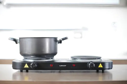 Anafe Electrico Doble 2 Hornallas Winco W41 2200w Color Negro