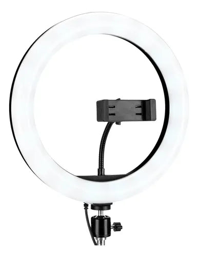Aro De Luz Gadnic Para Selfies Led Soporte Celular Control De Luz Negro Estructura
