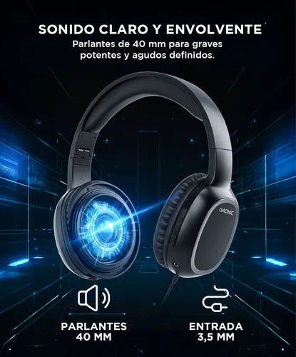 Auriculares Gamer Inalámbricos Gadnic HP 63 ABLUE163