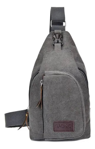 Bolso Morral Gadnic Mochila Con Correa A Un Hombro Color Gris