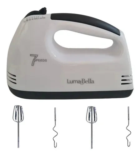 Batidora De Mano Amasadora Electrica 7 Velocidades + Turbo Blanco 50 60 Hz